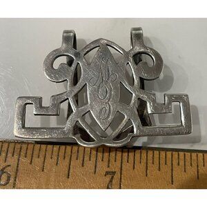 ANTIQUE ART NOUVEAU ROGERS LUNT BOWLEN STERLING SILVER MONEY CLIP ~ 2"
